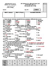 Đề thi học kỳ II môn Tiếng Anh Lớp 10 - Mã đề 003 - Năm học 2016-2017 - Trường THPT Thạnh Lộc